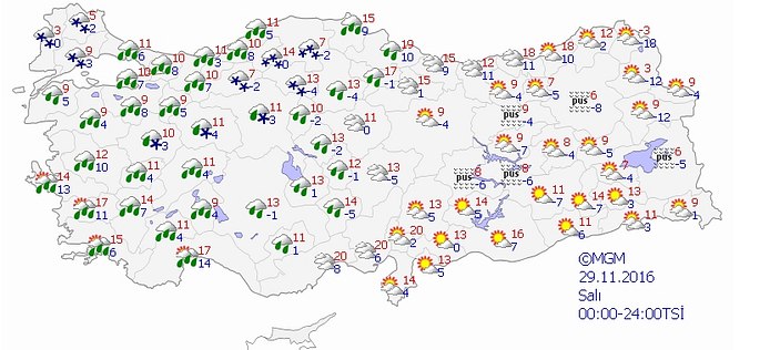 5 günlük haritalı hava raporu