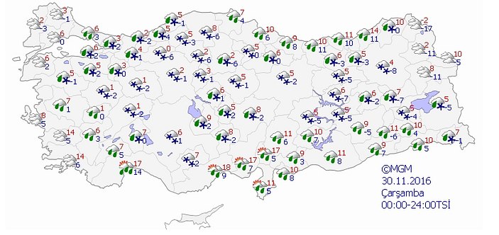 5 günlük haritalı hava raporu