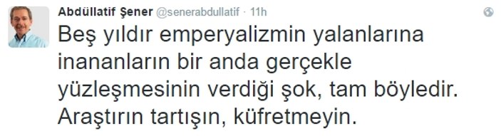 Abdüllatif Şener'den tartışma yaratan tweet'ler