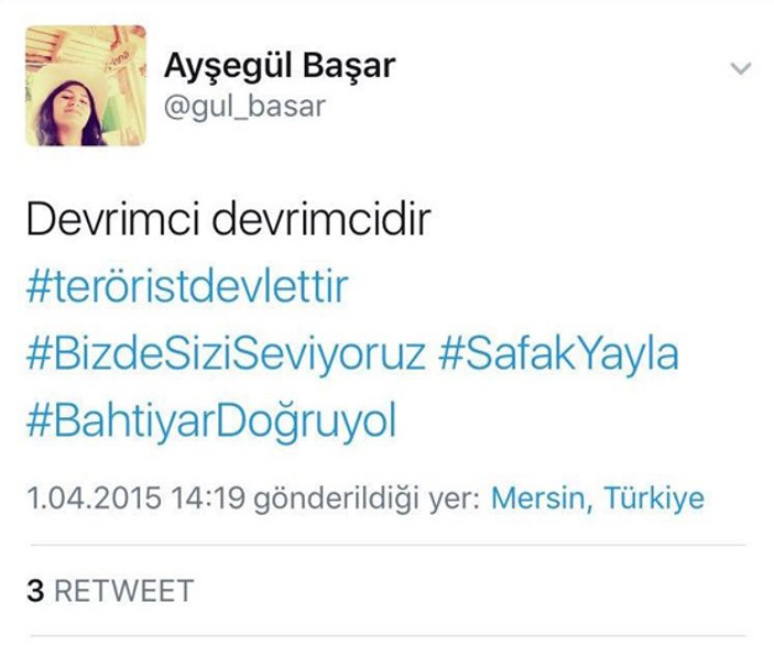 Cumhuriyet muhabirinin teröristleri savunduğu tweet