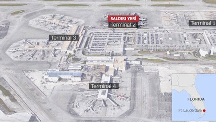 ABD'deki silahlı havalimanı saldırısının görüntüsü