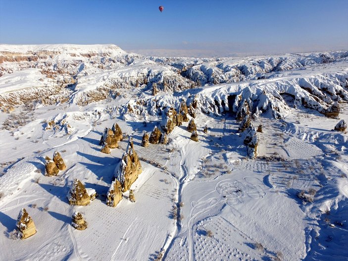 Kapadokya'dan kar manzaraları