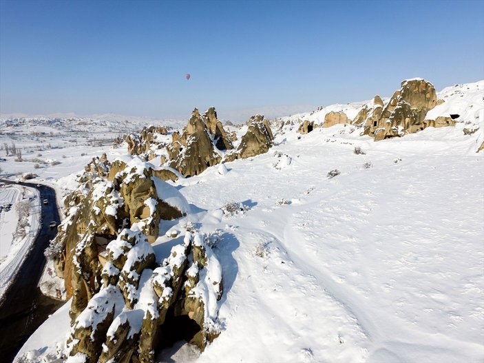 Kapadokya'dan kar manzaraları
