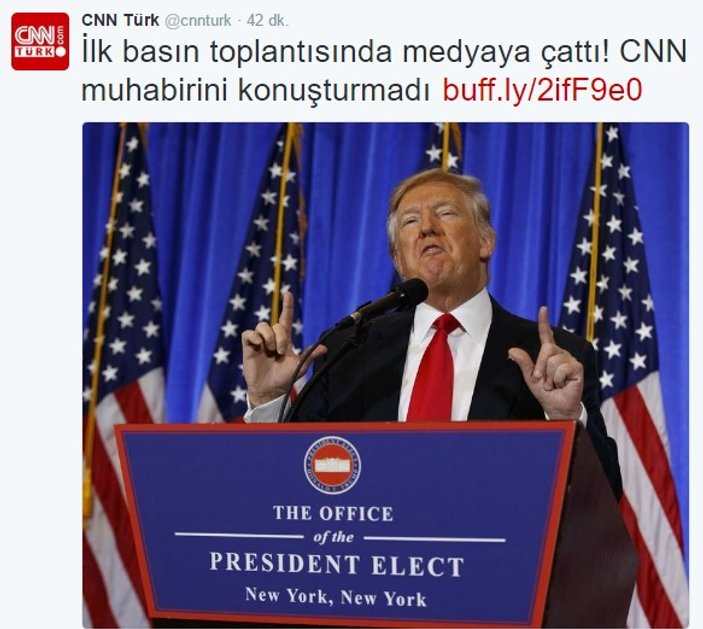 CNN Türk, Trump'ın CNN'e çaktığı haberi çarpıttı