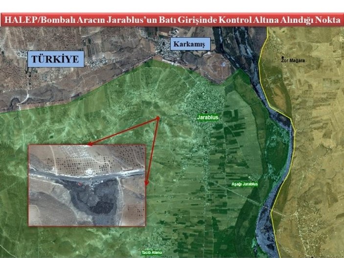 Cerablus’ta 2 terörist bomba yüklü araçla yakalandı