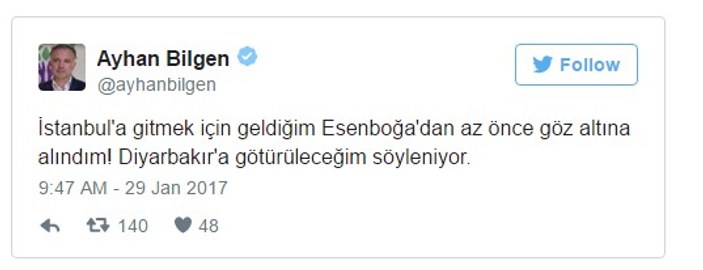 Gözaltına alınan HDP'li Ayhan Bilgen serbest bırakıldı
