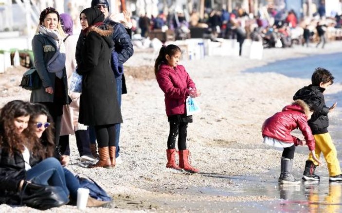 Bodrum'da güneşi gören sahile koştu