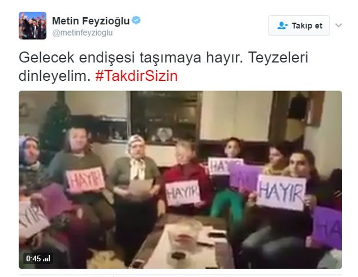 Metin Feyzioğlu'nun referandum kararı