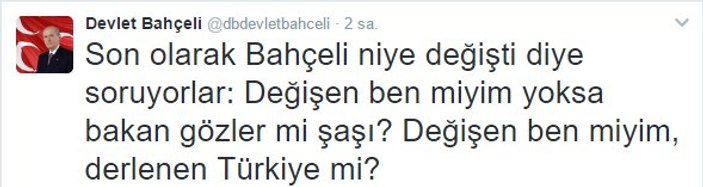 Bahçeli'den değişti diyenlere müthiş cevap