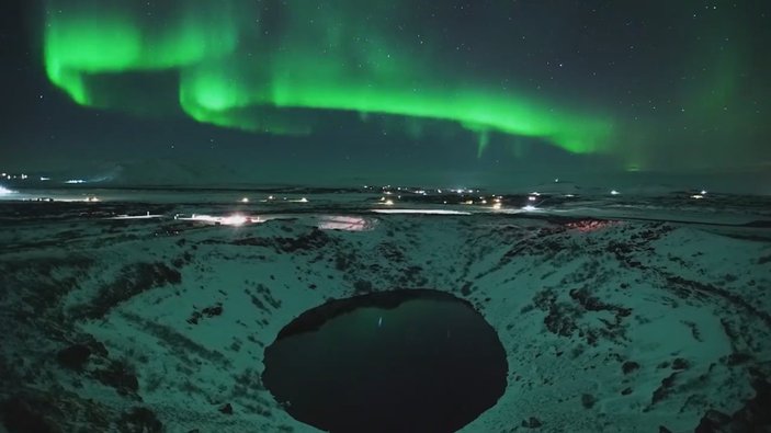 İzlanda'daki kuzey ışıkları büyüledi