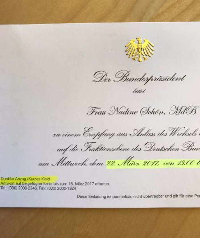 Yeni Alman Cumhurbaşkanı'nın ilginç resepsiyon daveti