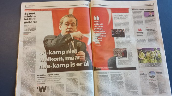 Hollanda gazetesi Abdüllatif Şener'e 2 sayfa yer ayırdı
