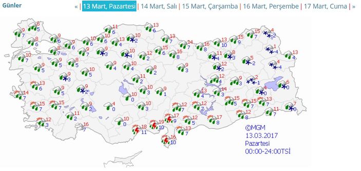 Yağışlar hafta sonuna kadar sürecek
