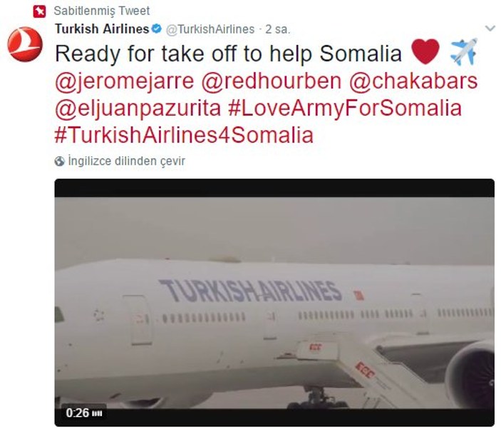 THY'den Somali'ye yardım çağrısına yanıt
