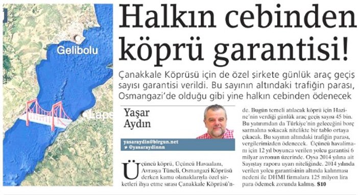 Çanakkale Köprüsü'nün yapımına hayır diyenler var