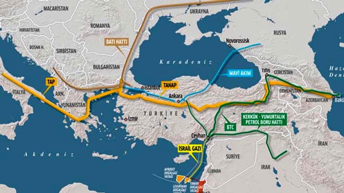 İsrail gazı Türkiye üzerinden Avrupa'ya ulaşacak