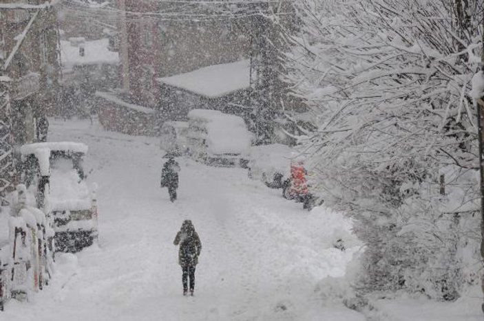 Hakkari'de kar yolları kapattı