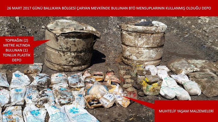 Şırnak'ta PKK'ya ait 1 ton yaşam malzemesi bulundu