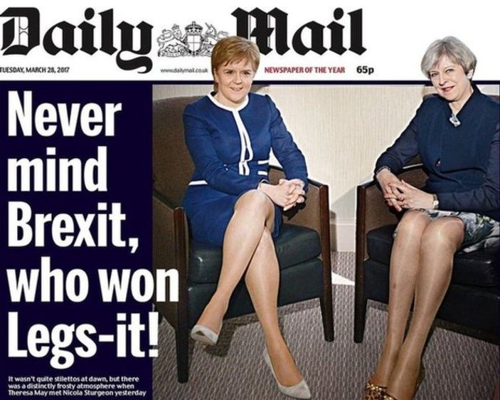 İngiliz Daily Mail'in tepki çeken bacak manşeti