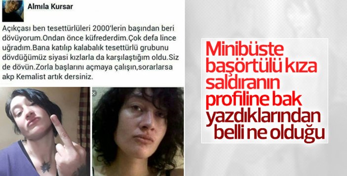 Başörtülü kıza saldıran Almila Kursar tahliye edildi