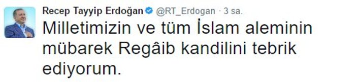 Erdoğan 7 dilde Regaip Kandili'ni tebrik etti