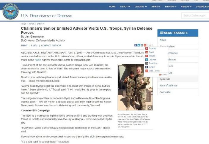 ABD Genelkurmay Başkanı'nın Başdanışmanı, YPG'yi övdü