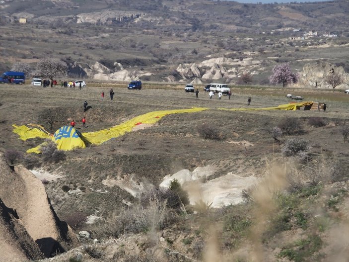Kapadokya'da hava balonu düştü