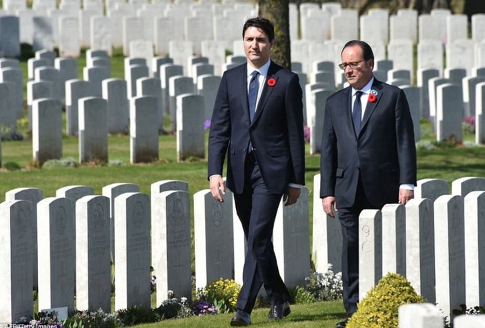 Trudeau savaşın 100'üncü yılında Fransa'yı ziyaret etti