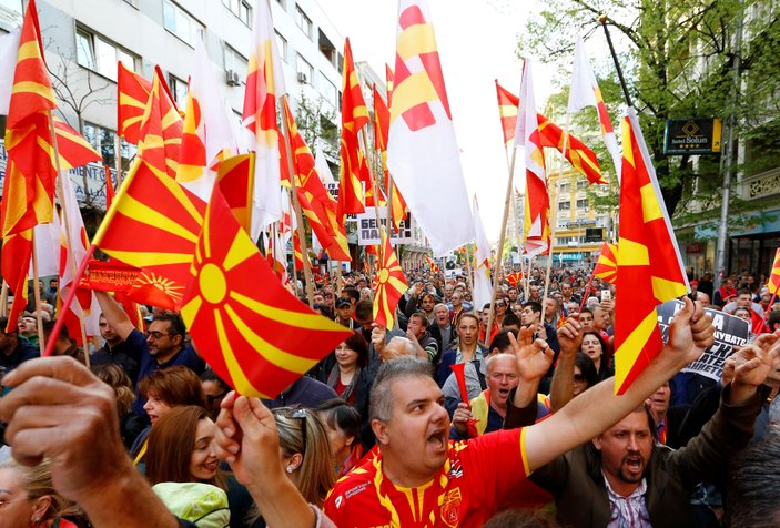 Makedonya'da protestolar