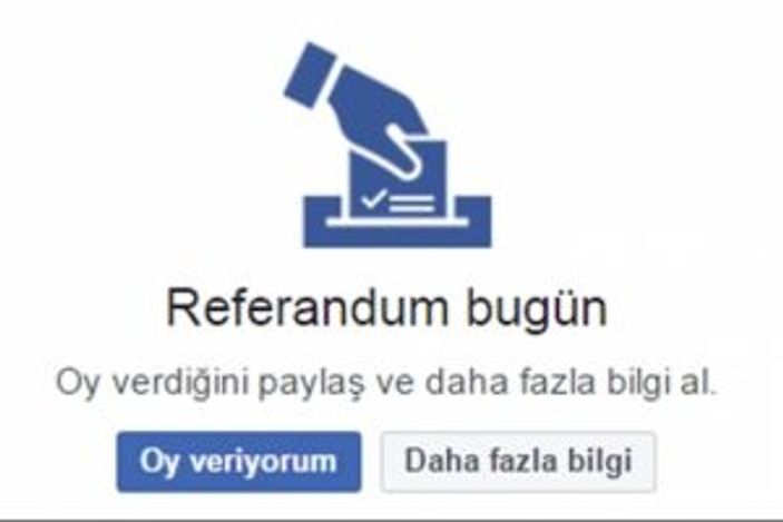 Facebook'ta 'oy veriyorum' butonu