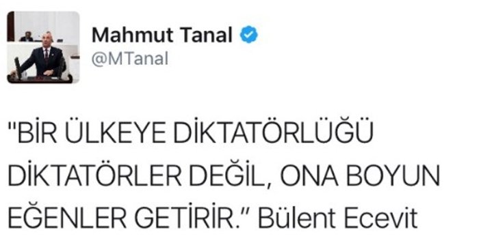 CHP'li Mahmut Tanal'a göre Evet diyen diktatörlük istiyor