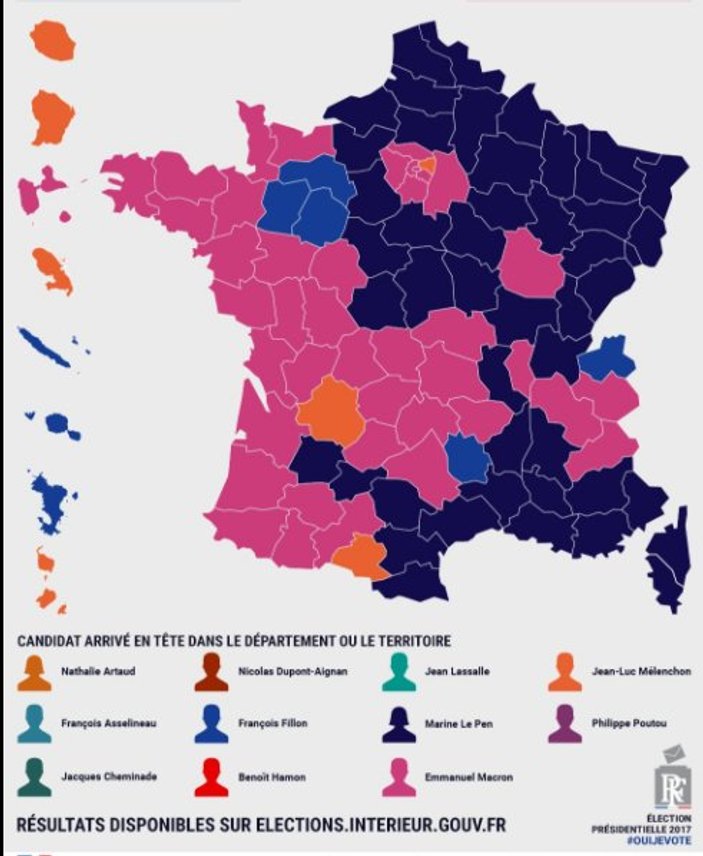 Fransa'nın oy haritası