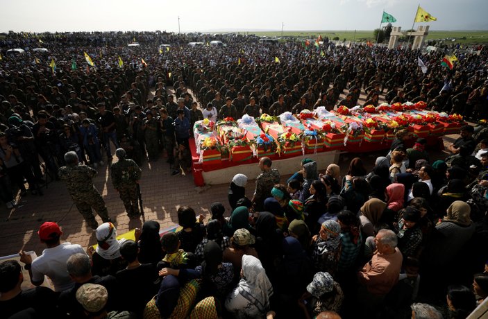 PKK'lıların cenaze törenine Amerikan askerleri de katıldı
