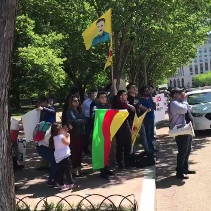 PKK'lılar ve FETÖ'cüler ABD'de Erdoğan'ı protesto etti