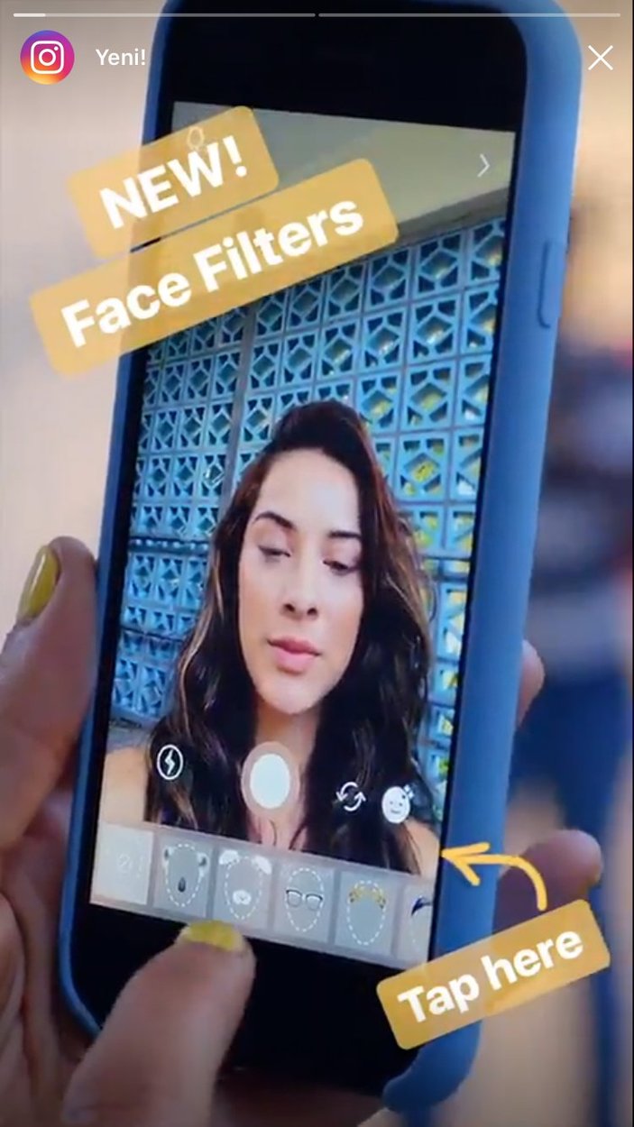 Instagram kamerasına yüz filtreleme özelliği geldi