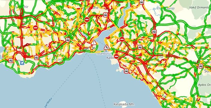 İstanbul'da yoğun trafik