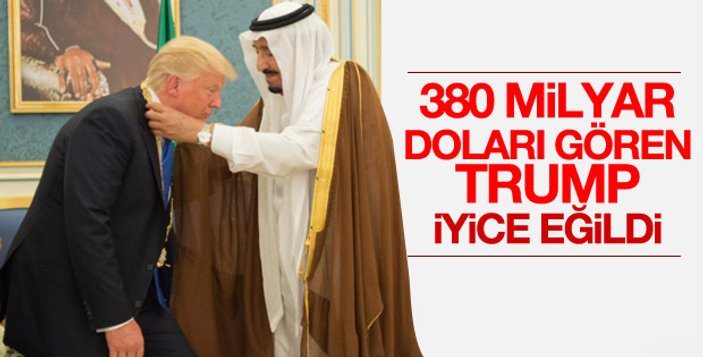 Donald Trump ile Suudi Kral Selman'ın kılıç dansı İZLE