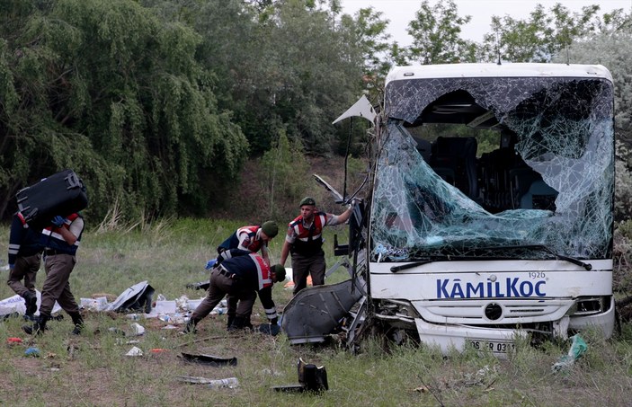 Ankara'da yolcu otobüsü kazası