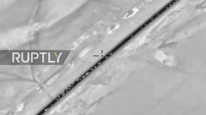 Rusya, DEAŞ konvoyuna yaptığı saldırıyı yayınladı