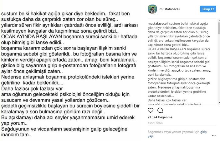 Mustafa Ceceli'den bir açıklama daha