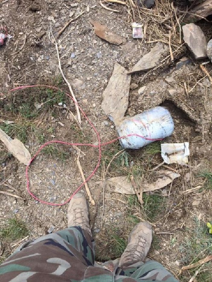 İkiyaka Dağları'nda 5 el yapımı patlayıcı bulundu
