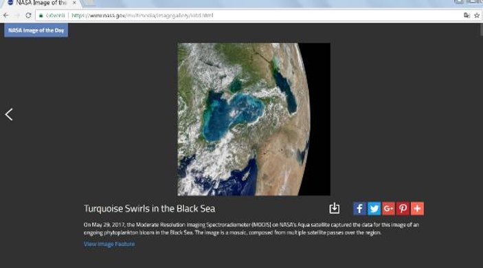 Karadeniz'in uzaydan görünümü