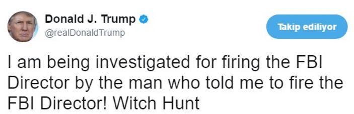 Trump soruşturma altında olduğunu doğruladı