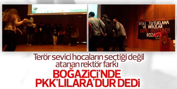 Boğaziçi'nin mezuniyet töreninde rektöre protesto