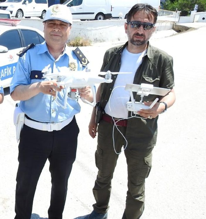 206 TL ceza kesilen sürücünün drone tepkisi