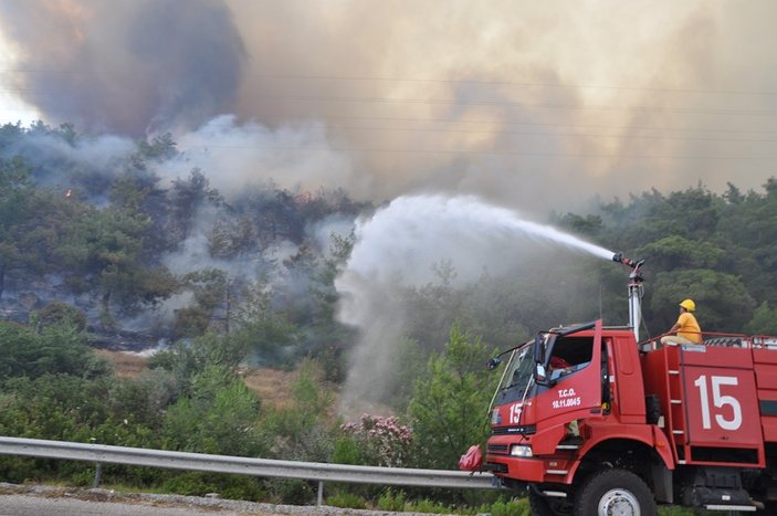 İzmir'deki yangın 2 noktada sürüyor