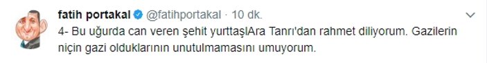 Fatih Portakal'dan 15 Temmuz tweetleri