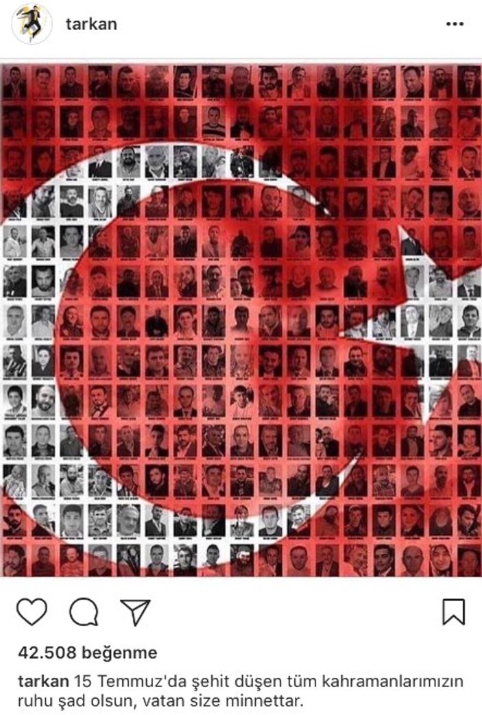 Tarkan, 15 Temmuz şehitlerini andı