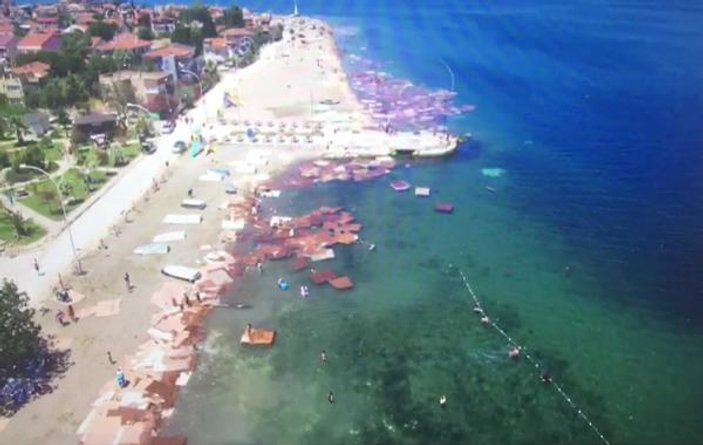 Denizdeki suntalar drone ile görüntülendi