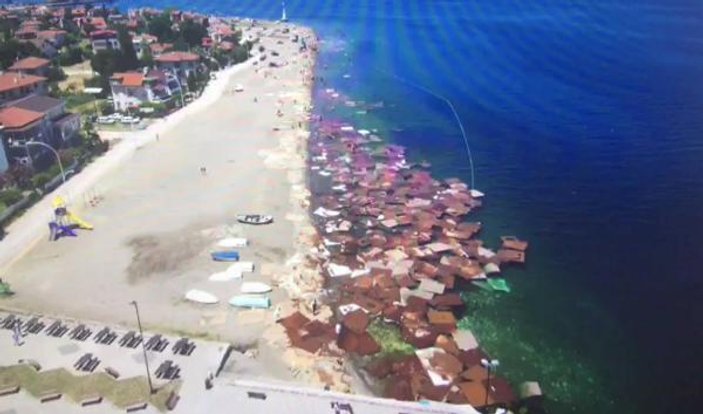 Denizdeki suntalar drone ile görüntülendi